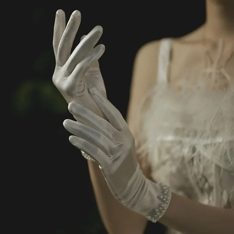 New Arrival Ivory Bridal Gloves, Gant Mariage Femme Novia Bride Wedding 2024