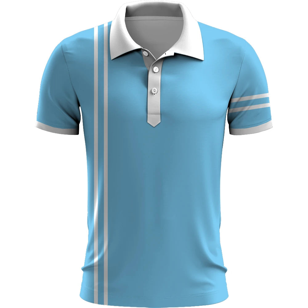 Summer Fashion and Casual Short Sleeve Printed Polo Shirt for Men