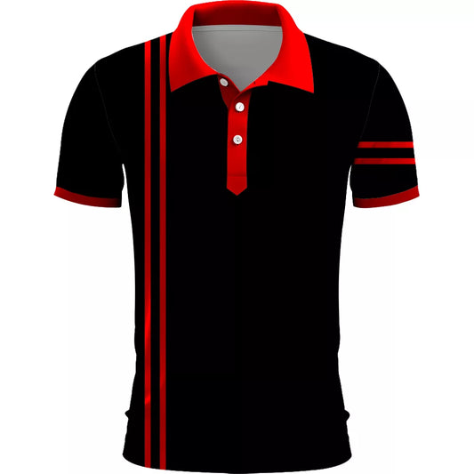 Summer Fashion and Casual Short Sleeve Printed Polo Shirt for Men