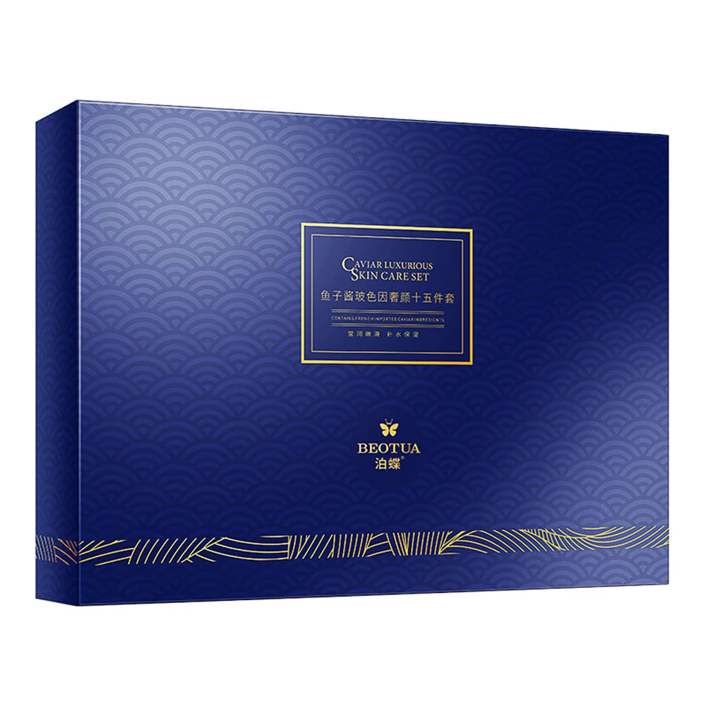 Facial Skin Care Set with Box Caviar Essence Face Serum 15pc