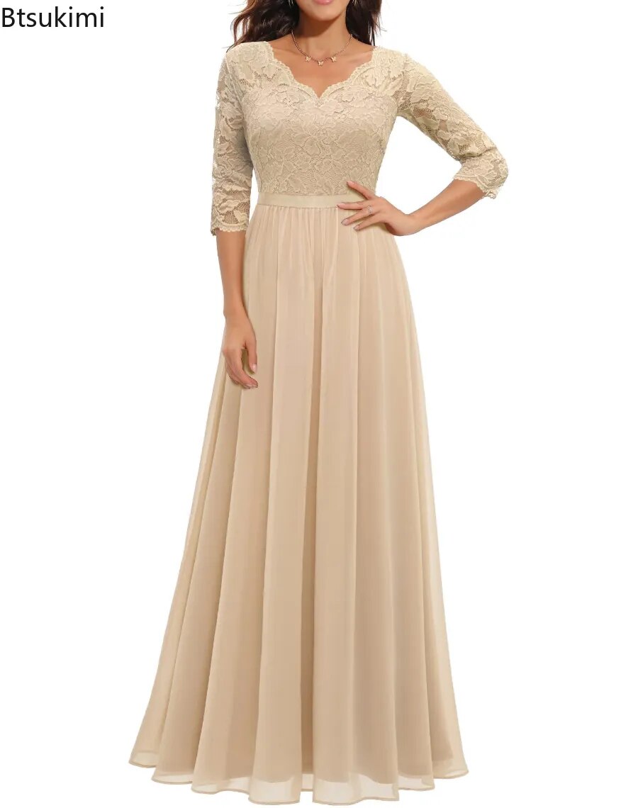 Women's Long Dress Evening Party Wedding Vintage Elegant