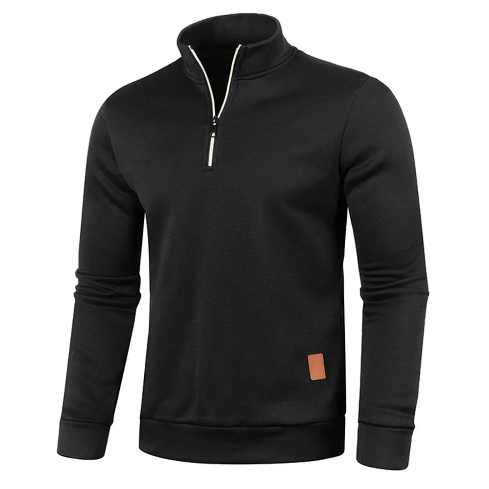 Men Sweatshirts Spring Thicker Pullover Half Zipper Pullover for Male