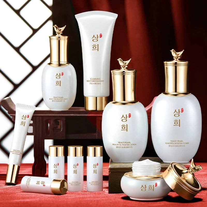 10pcs Pearl Yeast Skin Care Sets Moisturizing Facial