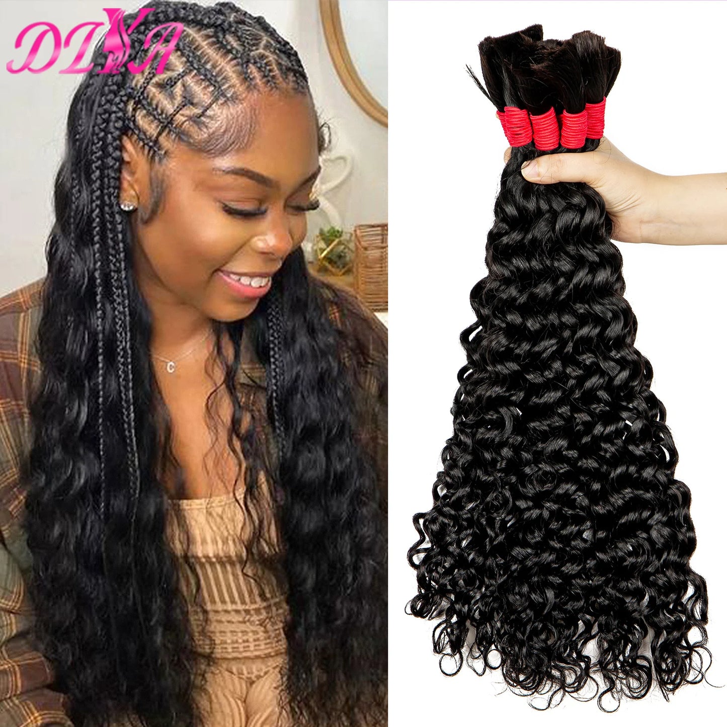 Water Wave Human Hair Bulk for Braiding