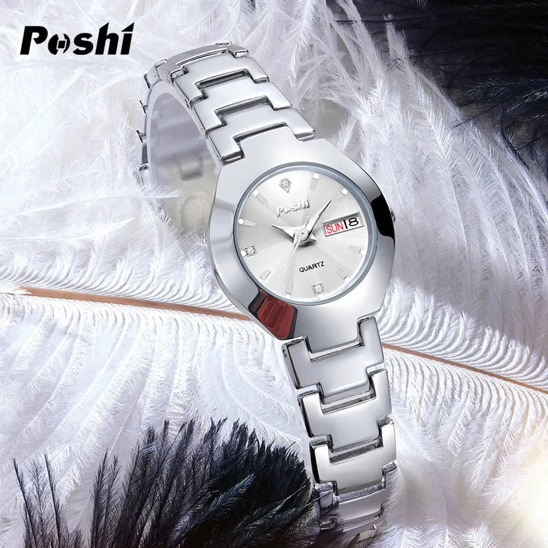 Swiss Brand POSHI Women Watch Stainless Steel Simple Waterproof