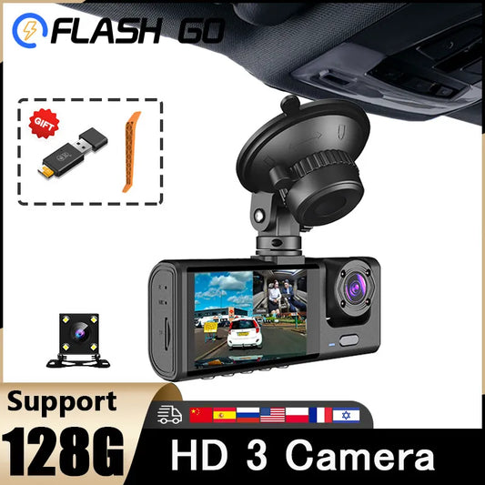 Dash Cam FHD 1080P Car Video Recorder 3 in 1 Car DVR Dashcam