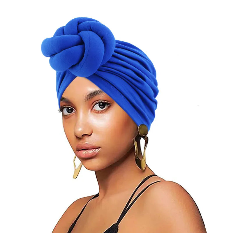 New African Turban for Women Large Flower Stretch Turban Headwrap Beanie