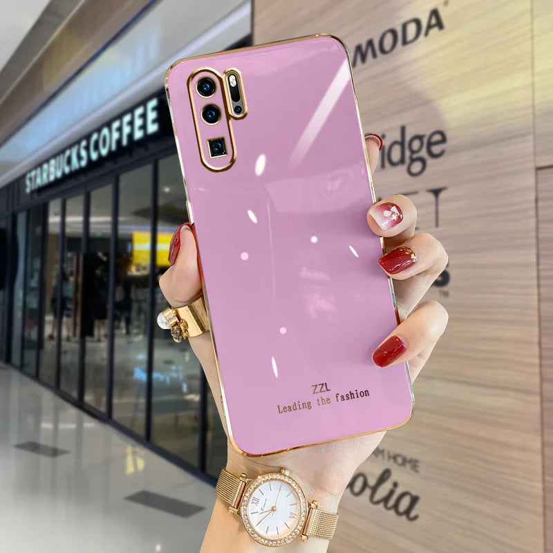 Luxury Plating Case For Huawei P40 Lite E Y9S P30 Y6 2019 P20 Lite Y7A P30 Pro Y8P Y7P Y9 2019 Silicone Phone Cover