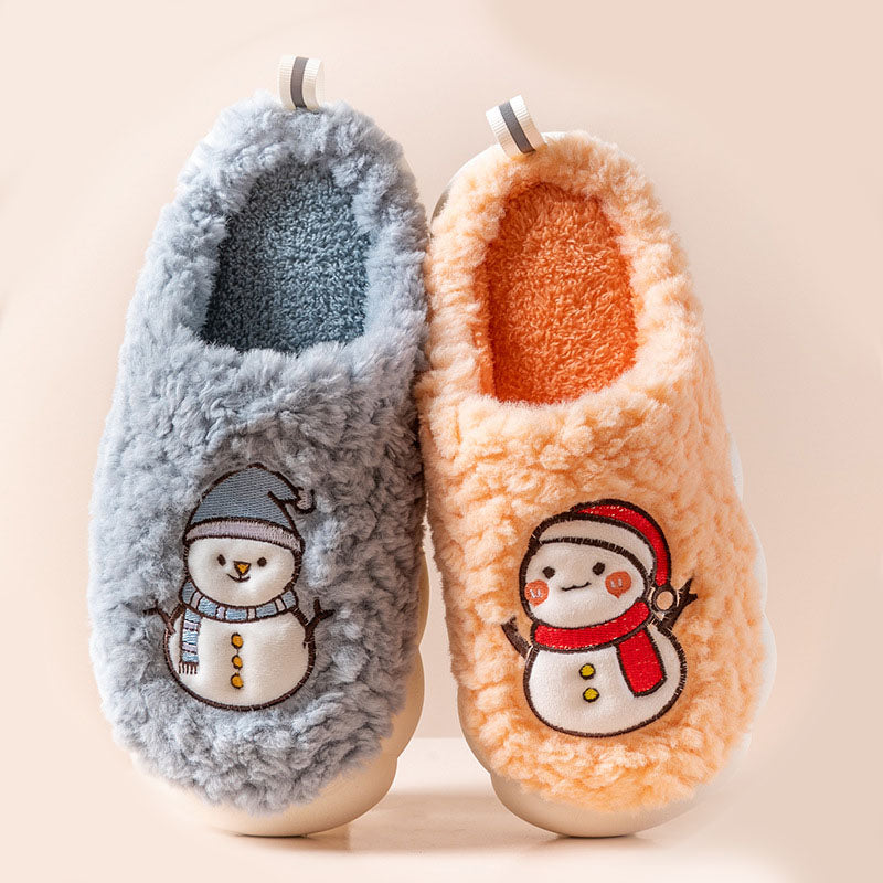 Cute Snowman Slippers Winter Indoor Household