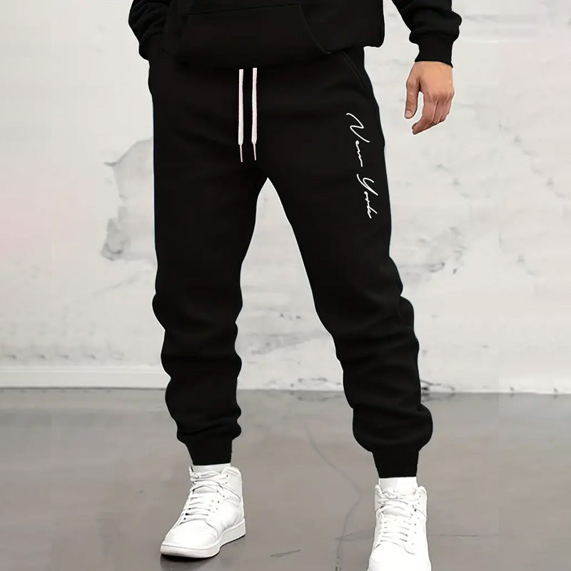 Men's winter Sports Trousers Letter Printed Tapered