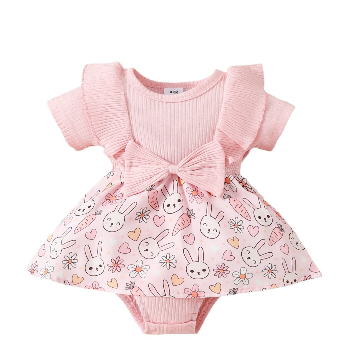 Baby One-piece Floral Bow Triangle Rompers