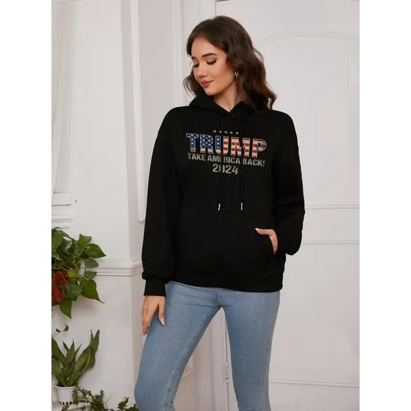 Pullover Autumn Winter Trump Letter Printed Cotton Unisex Long Sleeve