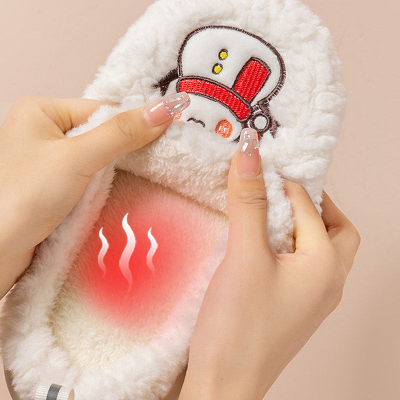 Cute Snowman Slippers Winter Indoor Household