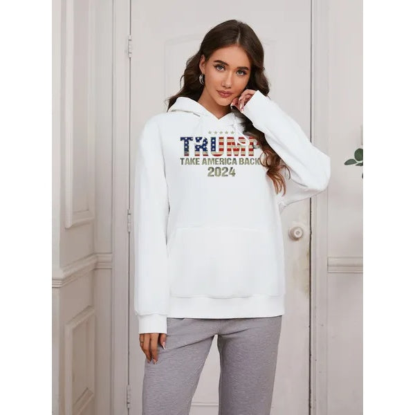 Pullover Autumn Winter Trump Letter Printed Cotton Unisex Long Sleeve